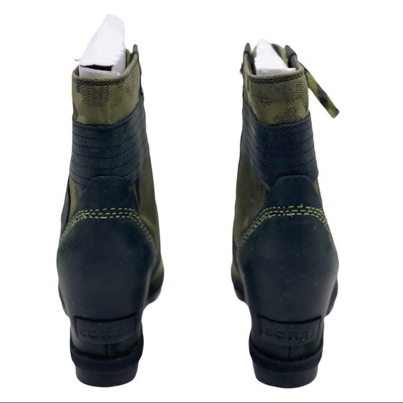 SOREL Lexie Wedge Lace Up Waterproof Boots Hiker Green Fall Winter Spring - Picture 7 of 11